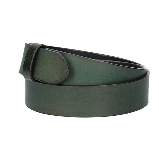Lederriemen | Gürtelrohling Glanz 40mm in Blau|Marine mit Schlaufe und Kapplochteil - leder-accessoires.com