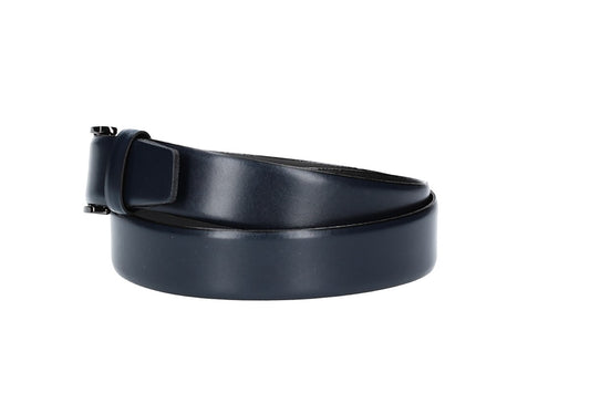 Herren-|Anzugsgürtel 35mm bombiert in Marine|Dunkelblau mit Dornschließe - leder-accessoires.com