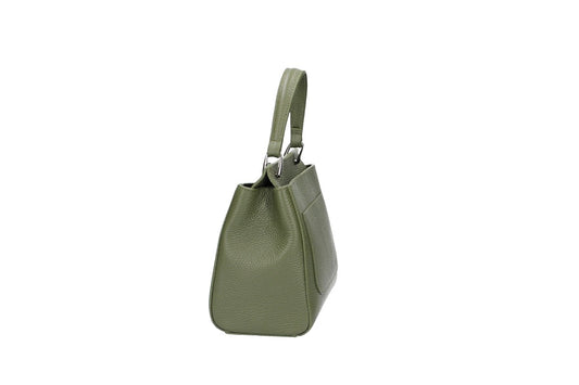 Kurzgrifftasche klein aus Leder in Grün