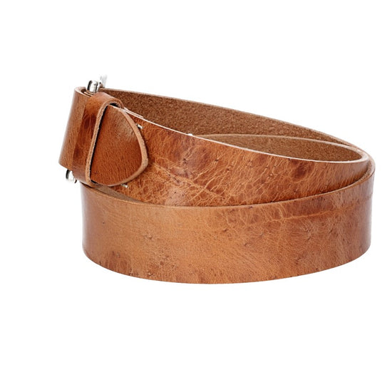 Hochwertiger Ledergürtel 40mm in Natur mit rustikaler Schließe in Silber - leder-accessoires.com