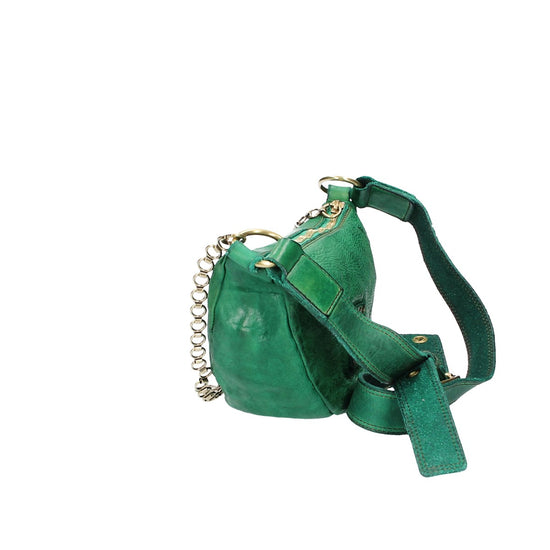Campomaggi Umhängetasche in Grün mit Kettenriemen - leder-accessoires.com