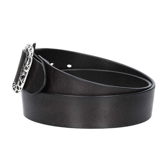 Ledergürtel in Schwarz 40mm mit Schmuck-Vollschließe - leder-accessoires.com