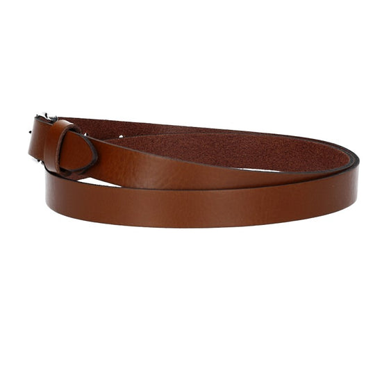 Damen-|Taillengürtel 20mm in Cognac mit Dornschließe in Glanz - leder-accessoires.com