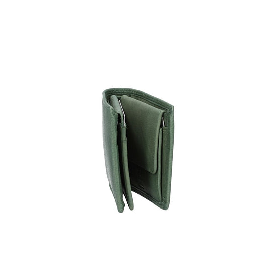 Geldbörse Querformat klein in Grün aus Leder - leder-accessoires.com