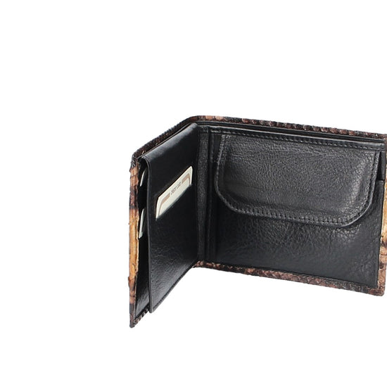 Börse Querformat in Hellbraun aus echtem Schlangenleder - leder-accessoires.com