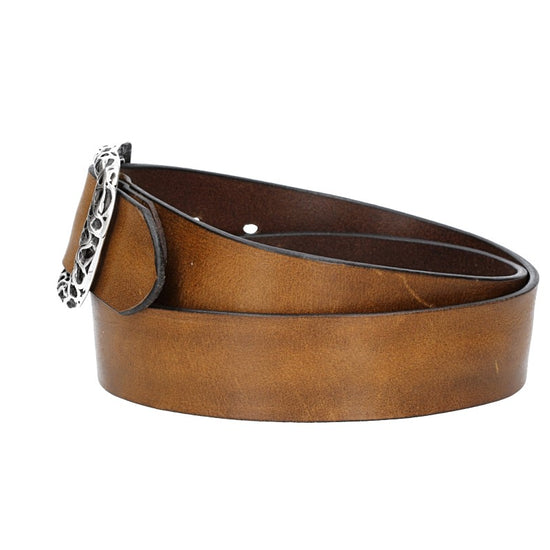 Ledergürtel in Ocker | Senfgelb 40mm mit Schmuck-Vollschließe - leder-accessoires.com