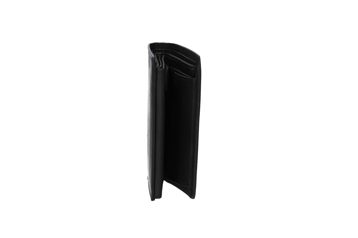 Geldbörse Hochformat mit Riegel in Schwarz aus Leder