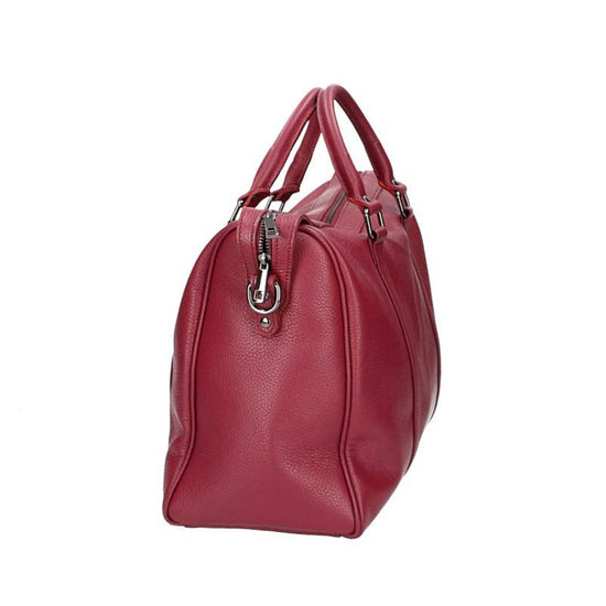 Weekender in Bordeaux mit Reißverschluss aus Leder - leder-accessoires.com