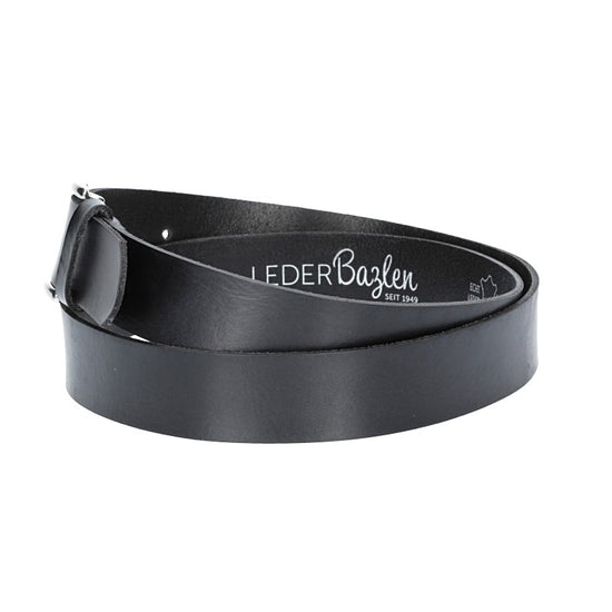 Ledergürtel 30mm in Schwarz mit Dornschließe in Silber - leder-accessoires.com
