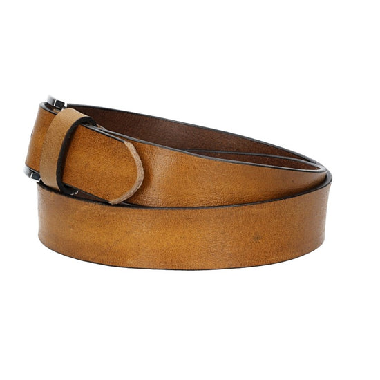 Ledergürtel Ocker|Senfgelb 35mm mit Dornschließe in Silber - leder-accessoires.com