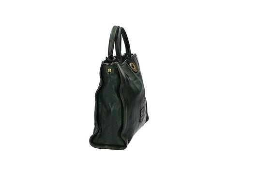 Kurzgrifftasche in Grün aus Leder - leder-accessoires.com