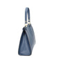 Handtasche aus Leder in Blau mit Schloss in Gold