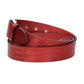 Hochwertiger Ledergürtel 35mm in Rot mit rustikaler Schließe in Silber