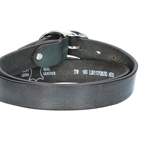 Ledergürtel 30mm in Blau|Marine mit Schmuckschließe - leder-accessoires.com