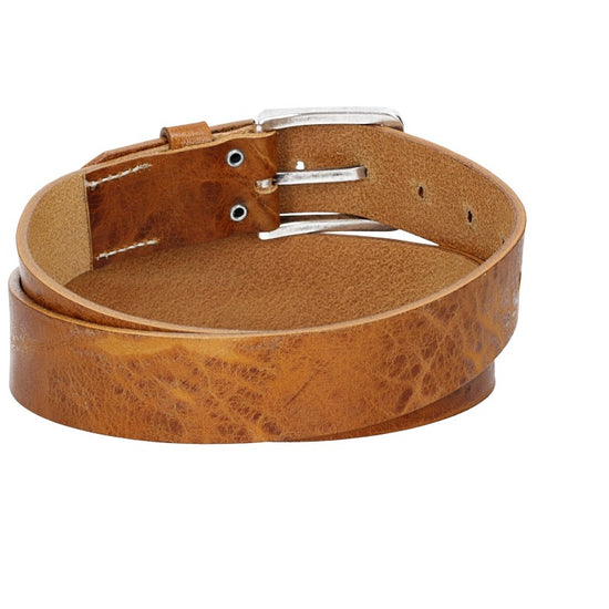 Hochwertiger Ledergürtel 35mm in Gelb|Senfgelb mit rustikaler Schließe in Silber - leder-accessoires.com
