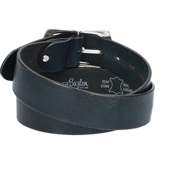 Ledergürtel Blau|Marine 40mm mit Vollschließe in Silber - leder-accessoires.com