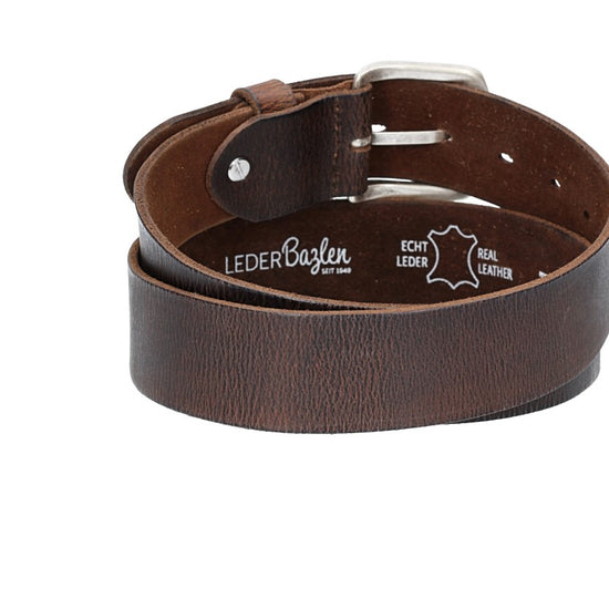 Ledergürtel Braun 40mm mit Dornschließe in Silber - leder-accessoires.com
