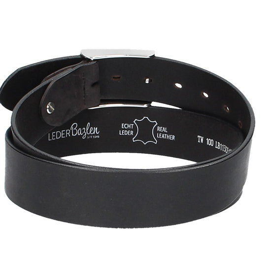 Ledergürtel Schwarz 40mm mit Koppelschließe - leder-accessoires.com