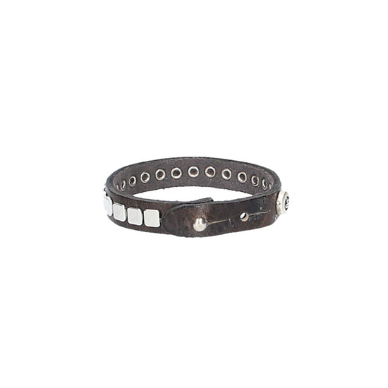 Armband Braun mit Nieten aus Leder - leder-accessoires.com
