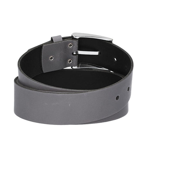 Ledergürtel Überlänge Grau 40mm mit glänzender Schließe in Silber - leder-accessoires.com