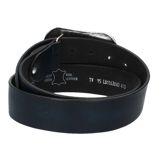 Ledergürtel Blau 40mm mit Blumenschließe|Koppelschließe - leder-accessoires.com