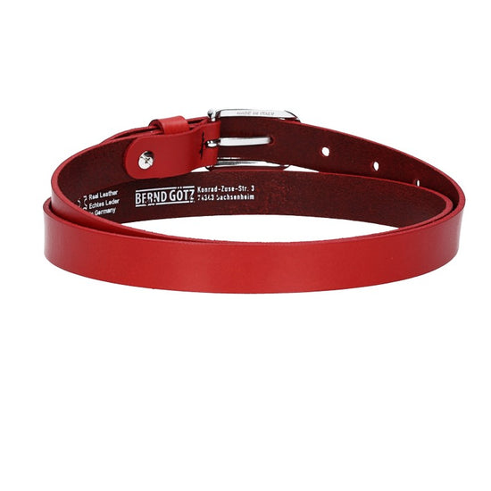 Damen-|Taillengürtel 20mm in Rot mit Dornschließe in Glanz - leder-accessoires.com