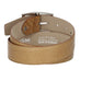 Schlangenledergürtel 40mm Taupe|Beige mit Vollschließe in Silber