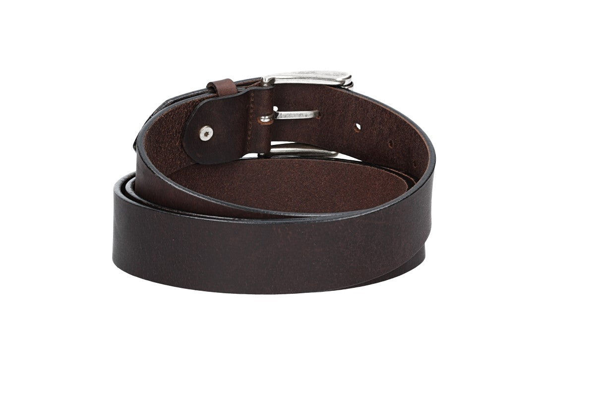Ledergürtel Überlänge Braun 40mm mit glänzender Rollschließe