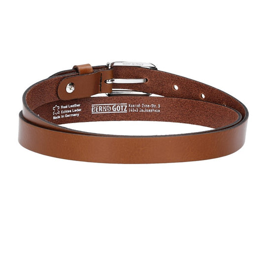 Damen-|Taillengürtel 20mm in Cognac mit Dornschließe in Glanz - leder-accessoires.com