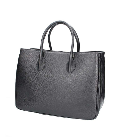 Kurzgrifftasche in Schwarz aus Leder - leder-accessoires.com