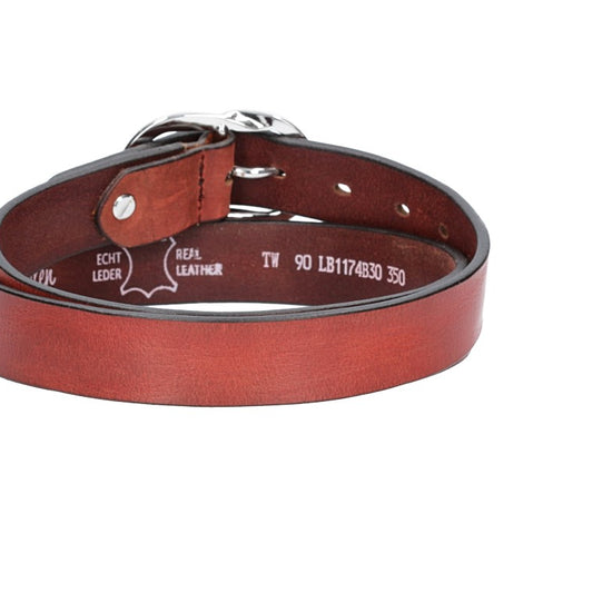 Ledergürtel 30mm in Rot mit Schmuckschließe - leder-accessoires.com