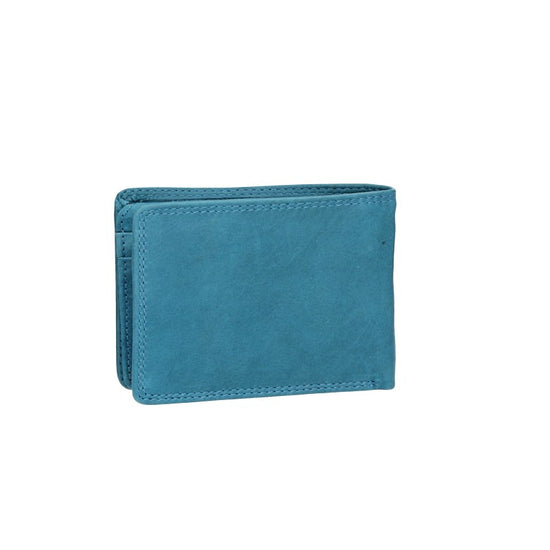 Geldbörse Querformat klein in Türkis aus Leder - leder-accessoires.com