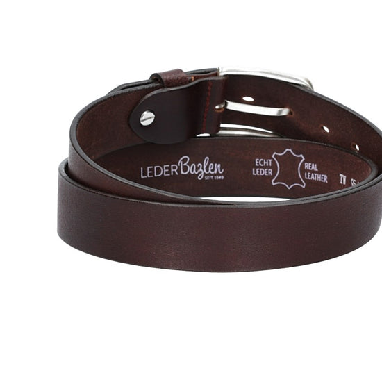 Ledergürtel Rot 35mm mit Dornschließe in Silber - leder-accessoires.com