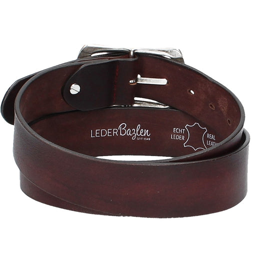 Ledergürtel Rot 40mm mit Vollschließe in Silber - leder-accessoires.com