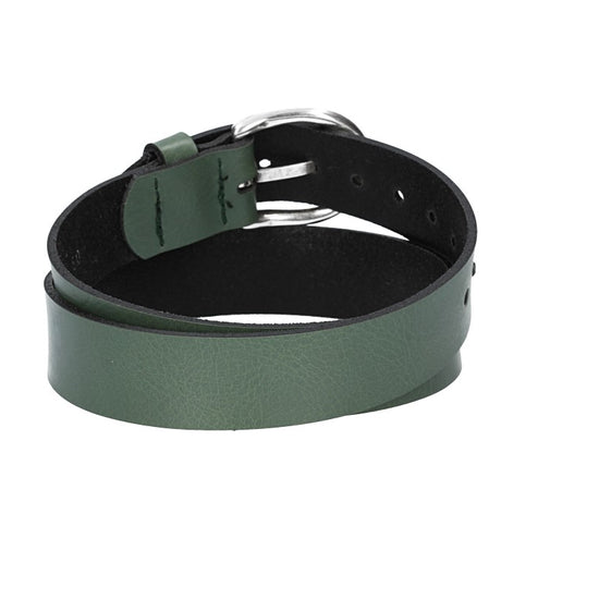 Ledergürtel Kids 25mm in Grün mit Schließe in Silber - leder-accessoires.com