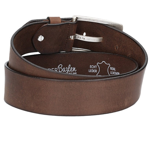 Ledergürtel Braun 45mm mit Dornschließe in Silber - leder-accessoires.com