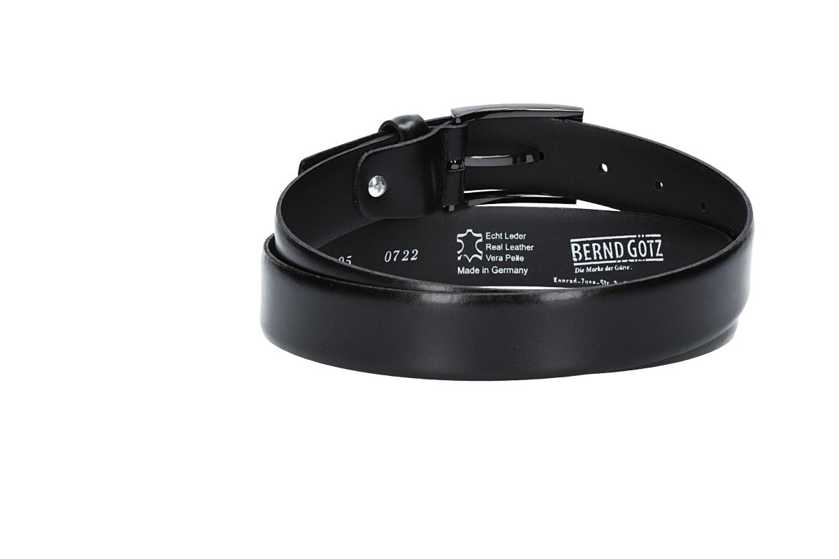 Herren-|Anzugsgürtel 30mm in Schwarz mit Dornschließe im Bicoloreffekt