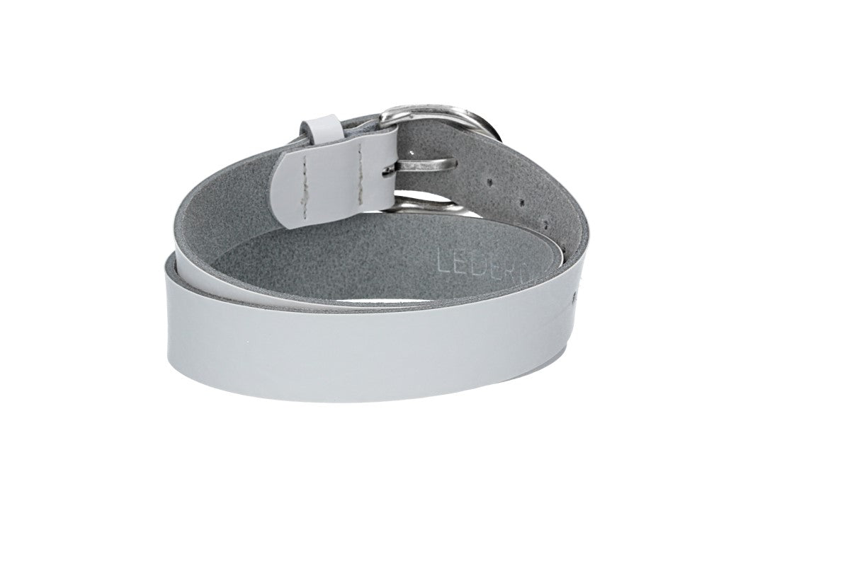 Ledergürtel Kids 25mm in Weiss mit Schließe in Silber