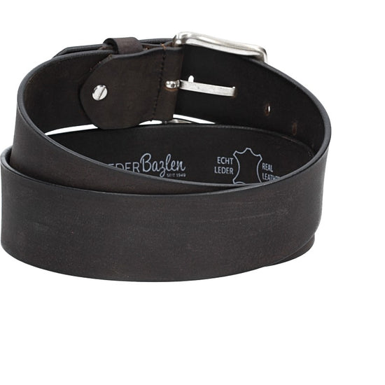 Ledergürtel Schwarz 45mm mit Dornschließe in Silber - leder-accessoires.com