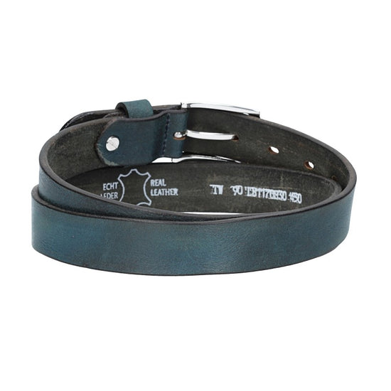 Ledergürtel 30mm in Blau|Marine mit Schließe in Silber - leder-accessoires.com