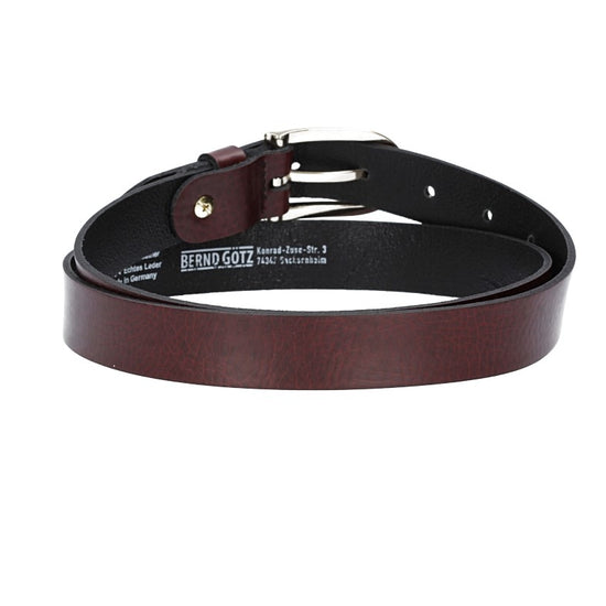 Damengürtel 25mm in Braun mit Dornschließe in Lightgold - leder-accessoires.com