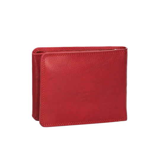 Geldbörse Querformat mit Riegel in Rot aus Leder - leder-accessoires.com