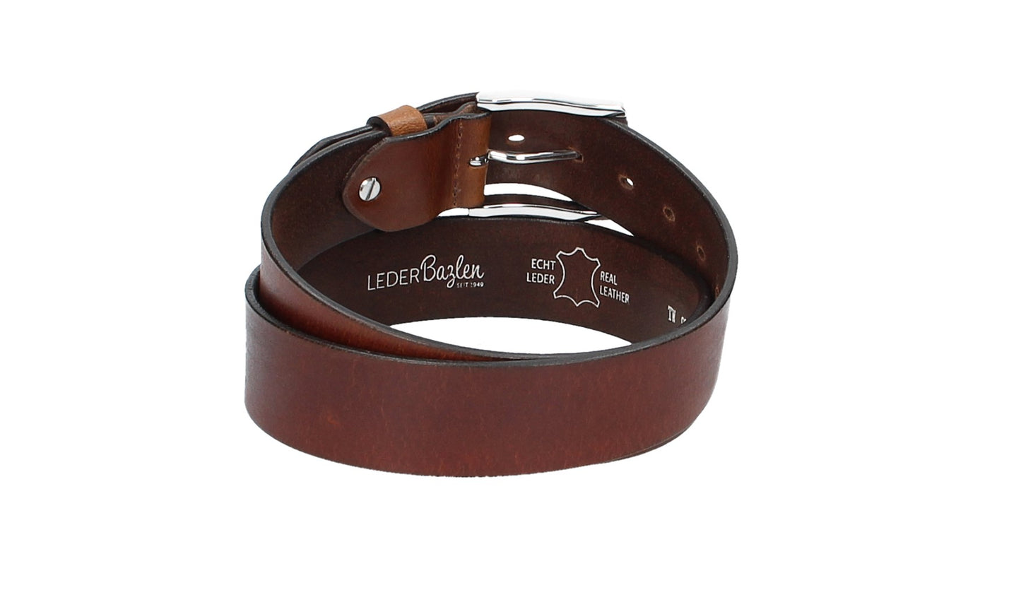 Ledergürtel Light Brown 40mm mit Dornschließe in Silber