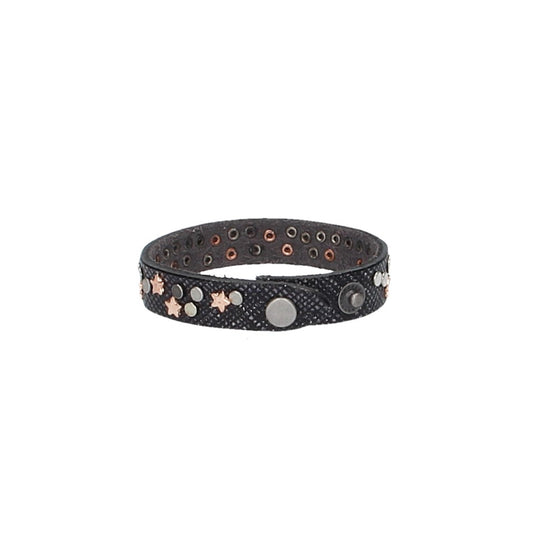 Armband Blau|Metallic mit Nieten aus Leder - leder-accessoires.com