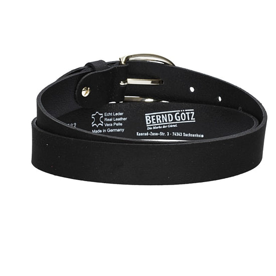 Veloursledergürtel 30mm in Schwarz mit Dornschließe in Lightgold - leder-accessoires.com