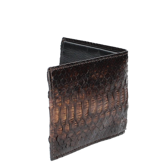 Börse Querformat in Braun aus echtem Schlangenleder - leder-accessoires.com