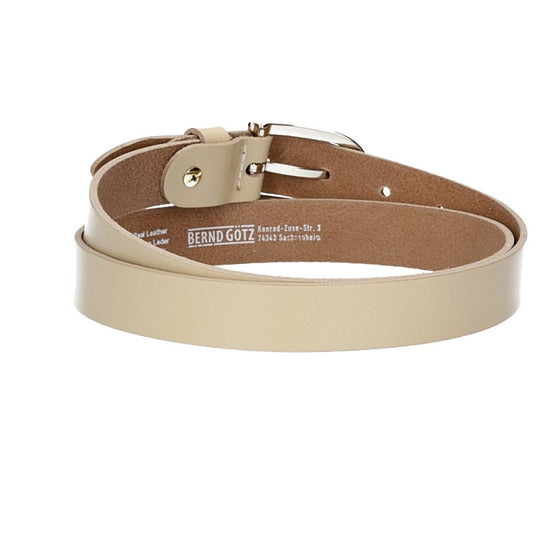 Damengürtel 25mm in Beige|Creme mit Dornschließe in Lightgold - leder-accessoires.com
