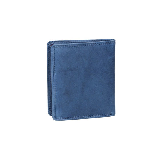 Geldbörse Hochformat klein in Blau|Navy aus Leder - leder-accessoires.com