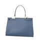 Handtasche aus Leder in Blau mit Schloss in Gold