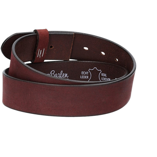 Lederriemen | Gürtelrohling Matt 40mm in Rot|Bordeaux mit Schlaufe und Kapplochteil - leder-accessoires.com